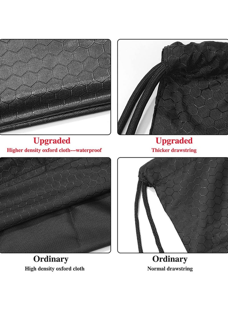 Generic Drawstring Backpack Bag, Waterproof Draw String Back Sack with Zip Pocket, Gym Drawstring Bags Swim Bag for Men Women - Image 4
