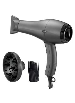 Ceramic Hair Dryer With Diffuser,Comb & Nozzle Attachments,1875 Watt Negative Ions Ionic Blow Dryer For Quick Drying,3 Heat & 2 Speed Settings,Cool Shot Button,Black - pzsku/Z1126F9F9814FAA6691F6Z/45/_/1734183053/83f695cb-e99a-4c1c-9888-9781a396786a