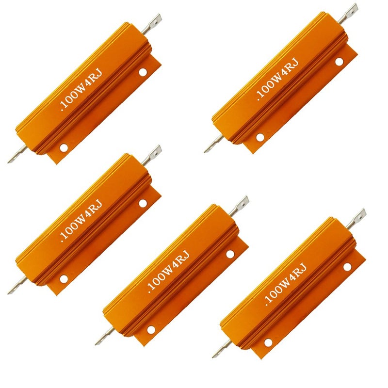 Comidox Set of 5 100W Watt Shell Power Aluminum Housed Case Wirewound Resistor 4R Ohm - Image 4