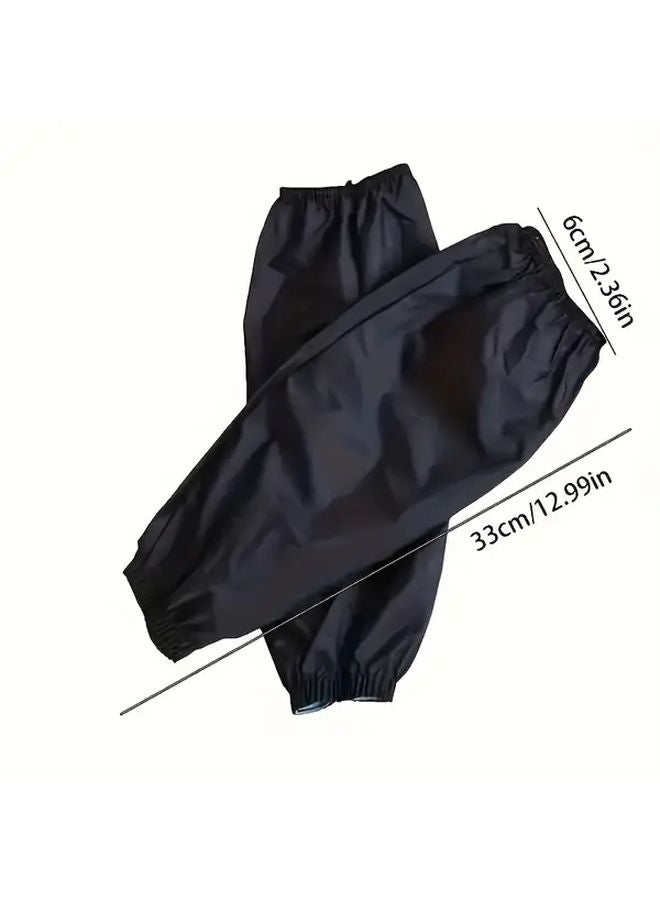 1 Pair Unisex Waterproof PVC Sleeves Oil Dirt Resistant Non Textile Weave Black - Image 1