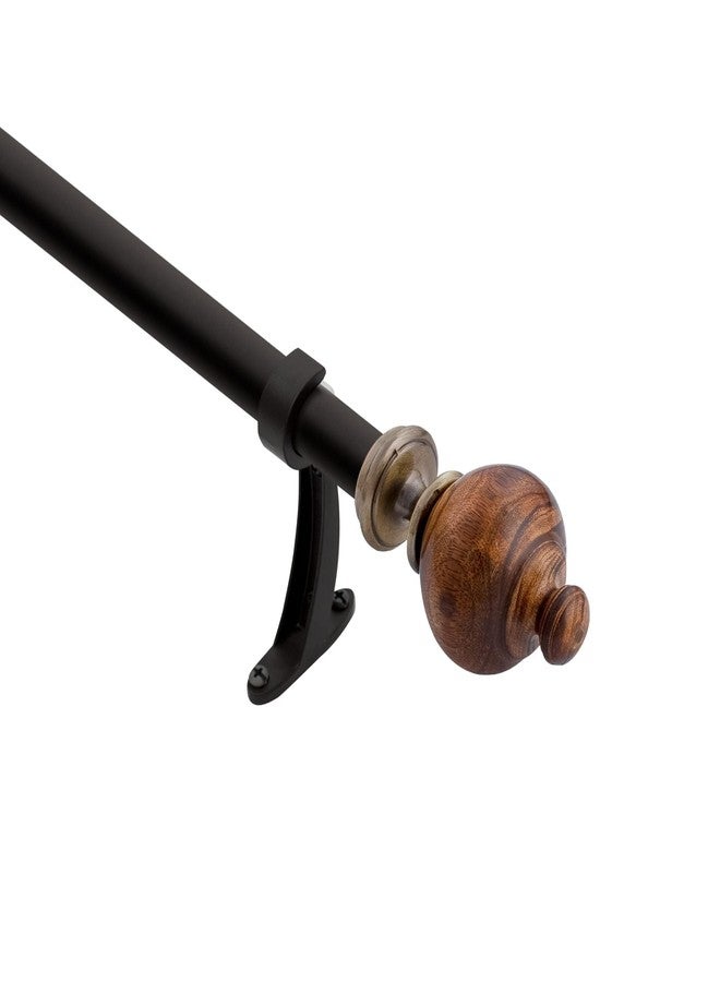 Deco Window Adjustable Brown Curtain Rods for Windows 44 to 120 Inch Decorative Heavy Duty 1 Inch Drapery Rods with Natural Wood Finials - Image 4