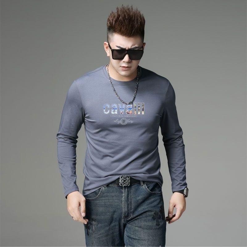 European Station Long-sleeved T-shirt Men's Autumn and Winter 2024 New T-shirt Trendy Brand Hot Drilling Men's Crewneck Base Shirt Top - Image 5
