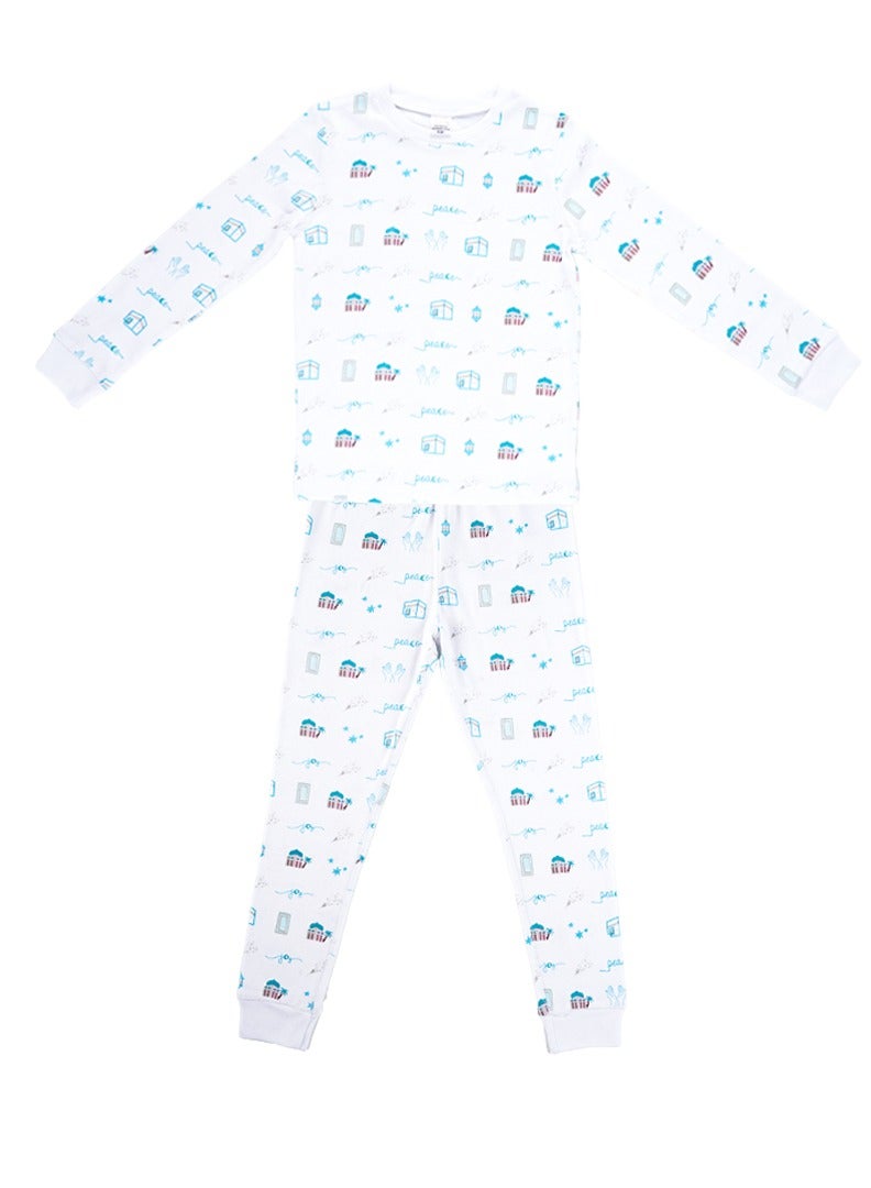 Hilalful HilalFul Pyjama Set For Unisex Kids & Children | 4-6 Years | 100% Organic Cotton | Eco-Friendly | Soft & Breathable Fabric | Kids Sleepwear Clothing | Comfortable | Hypoallergenic | Skin Friendly - Image 1