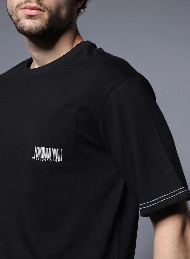 HIGH STAR HIGH STAR Graphic Print Contrast Stitch Trim T-Shirt