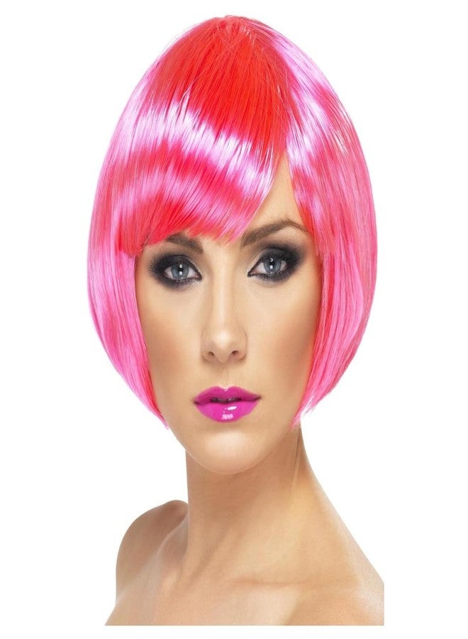 Smiffys Babe Wig, Brown, Short Bob with Fringe - Image 4