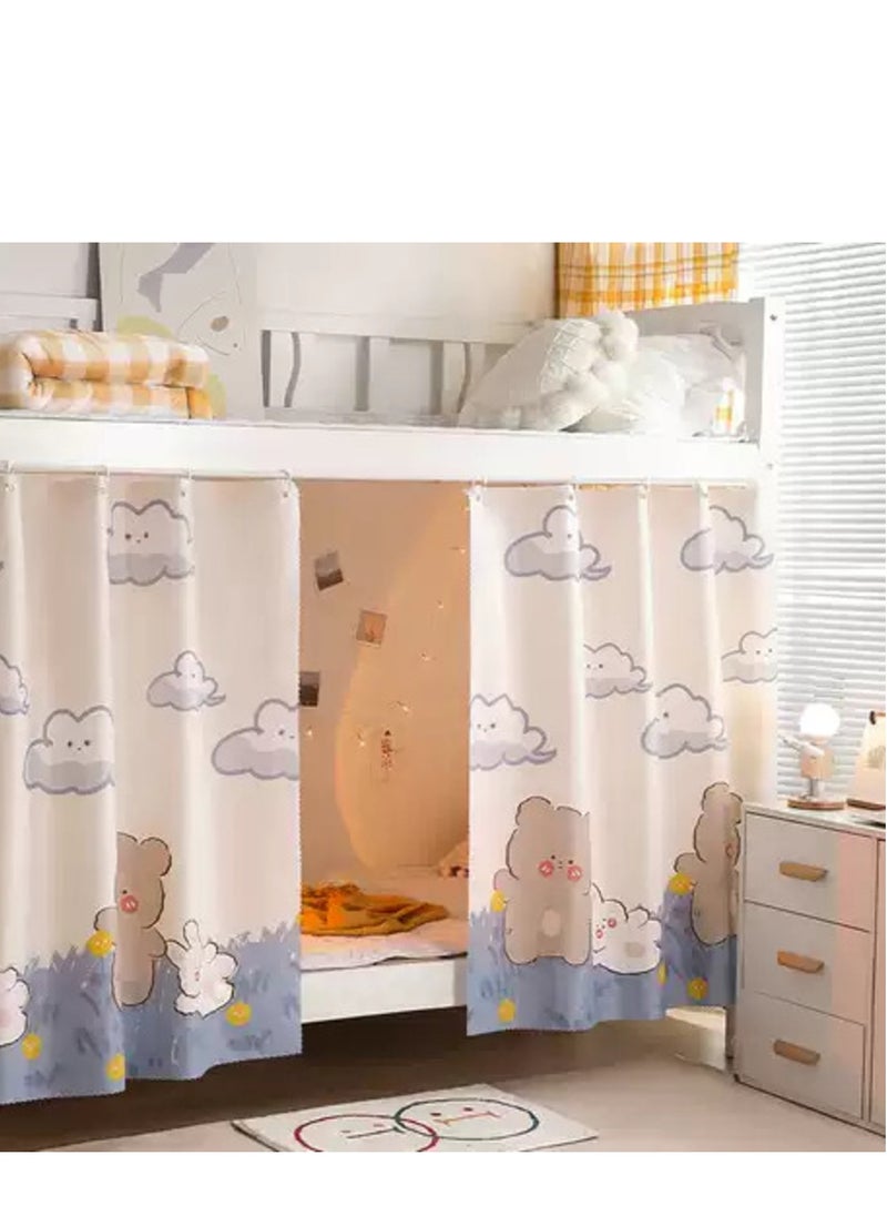 KCDMBUE 2-Piece Bunk Bed Privacy Curtains, Blackout Canopy Panels for Top or Bottom Bunk, Breathable & Dustproof Dorm Bed Drapes with Ropes and Buckles for Kids or Teen Loft Beds  - Image 1