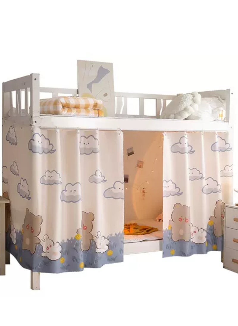 KCDMBUE 2-Piece Bunk Bed Privacy Curtains, Blackout Canopy Panels for Top or Bottom Bunk, Breathable & Dustproof Dorm Bed Drapes with Ropes and Buckles for Kids or Teen Loft Beds  - Image 2