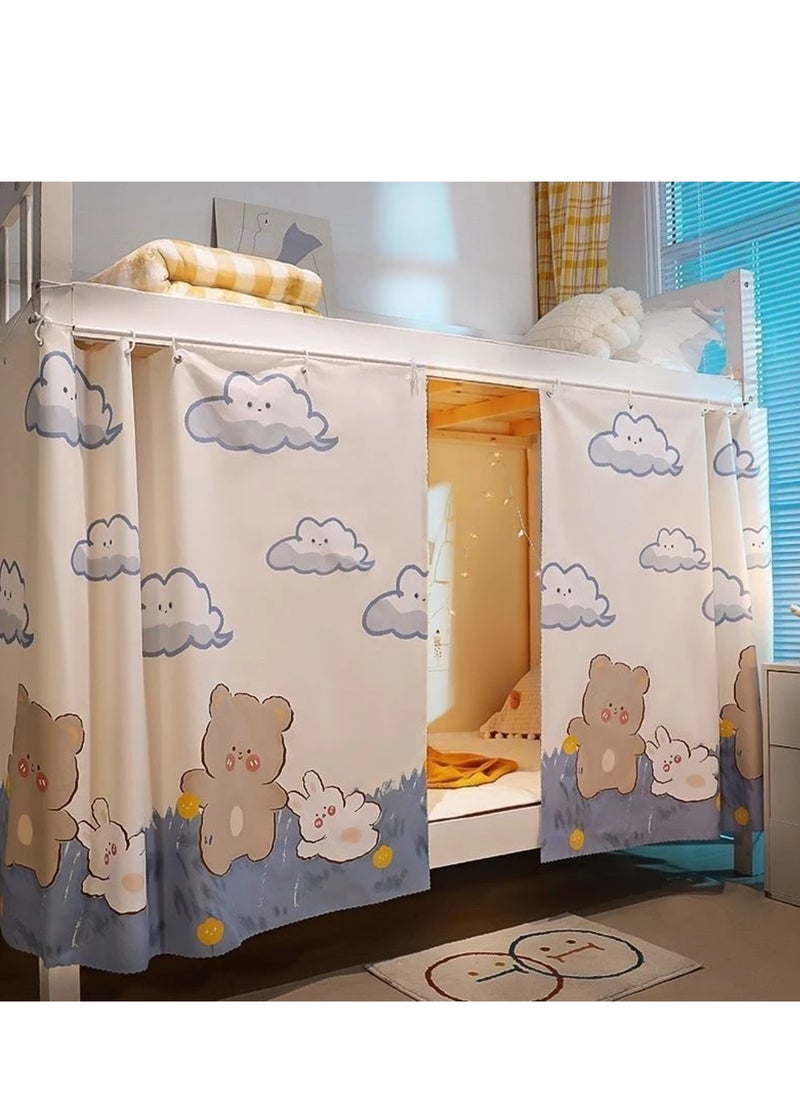 KCDMBUE 2-Piece Bunk Bed Privacy Curtains, Blackout Canopy Panels for Top or Bottom Bunk, Breathable & Dustproof Dorm Bed Drapes with Ropes and Buckles for Kids or Teen Loft Beds  - Image 4