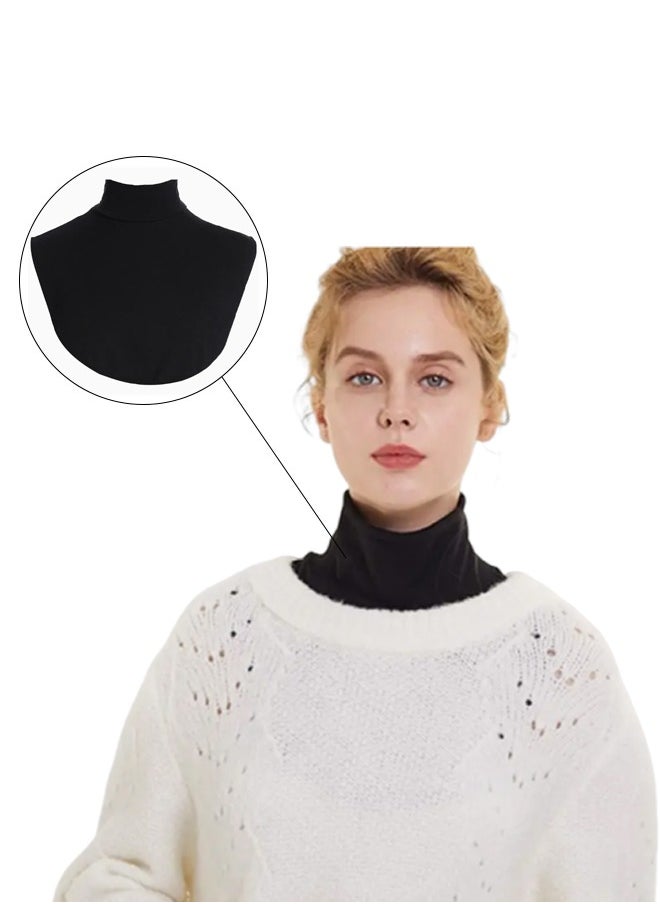 Generic Women's Detachable Mock Turtleneck Dickey Collar - Solid-Stripe Knit Convertible Layering Piece For Suit  - Image 5