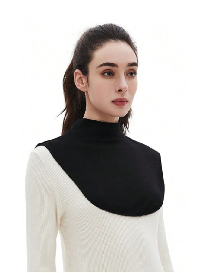Generic Women's Detachable Mock Turtleneck Dickey Collar - Solid-Stripe Knit Convertible Layering Piece For Suit  - Image 3