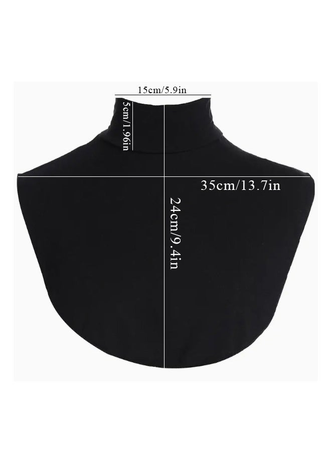 Generic Women's Detachable Mock Turtleneck Dickey Collar - Solid-Stripe Knit Convertible Layering Piece For Suit  - Image 4