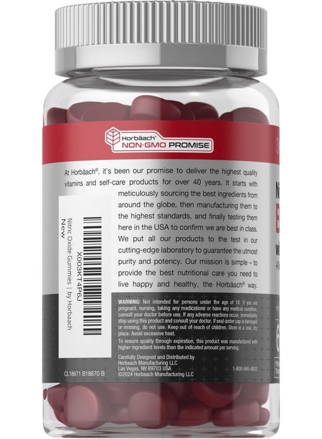 Horbaach Nitric Oxide Beet Root Gummies | 60 Count | with Nitrates | Strawberry Flavor | Vegan, Non-GMO, Gluten Free Supplement  - Image 3