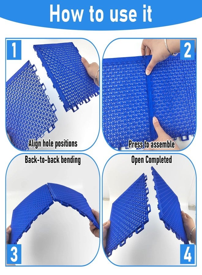 Hlimior 20Pcs Pool Drainage Mat,10.3" x 10.3"Above Ground Walkways, Pool Mat with Multiple Splicing Methods to Prevent Dirt from Entering The Pool,Interlocking Plastic Floor for Pools, Spas, Passways - Image 4