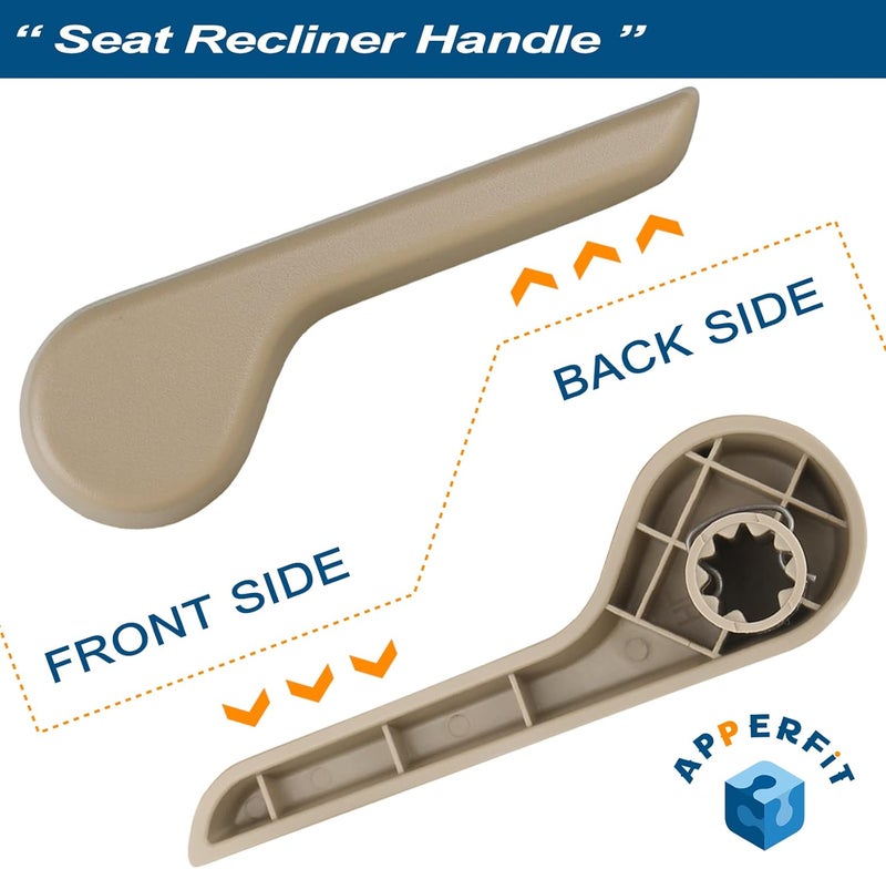 APPERFiT Seat Recliner Handle Lever Front Left+Right Side Compatible with 2007-2013 Chevy Chevrolet Avalanche Silverado Suburban, GMC Sierra Yukon Replaces 15232595 15232599 - Image 4