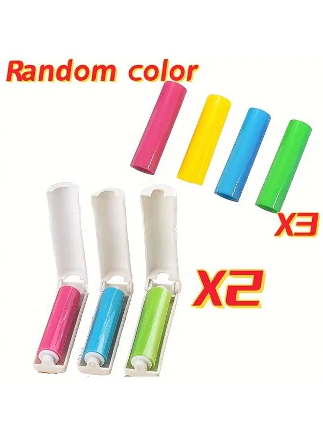 Foldable Washable Sticky Hair Remover Roller 5pcs Set Portable Lint Pet Hair Remover Random Color - Image 1