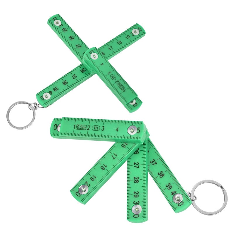 AQXREIGHT 2Pcs Green ABS Folding Ruler 0 5m Portable Foldable Ruler for Carpentry Tile Laying - Image 3