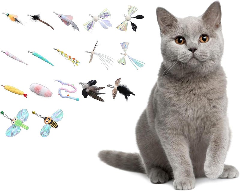 Peiiwdc Cats Wand Attachments Train Ability with Array of Stimulating Toy Wonderful for Indoor and Outdoor Play Refill Feather Refill - Image 2