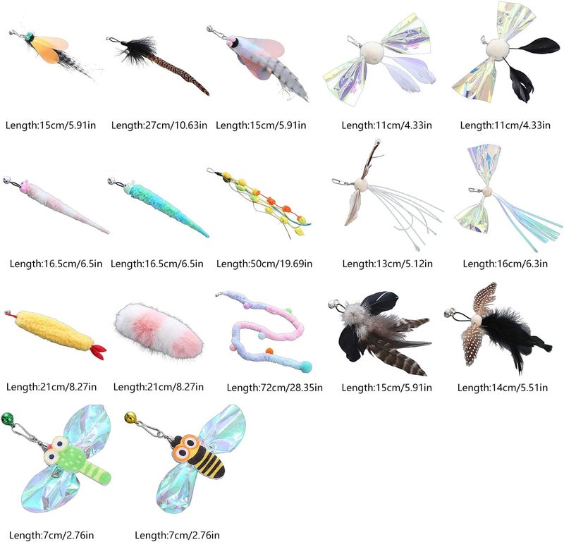 Peiiwdc Cats Wand Attachments Train Ability with Array of Stimulating Toy Wonderful for Indoor and Outdoor Play Refill Feather Refill - Image 3