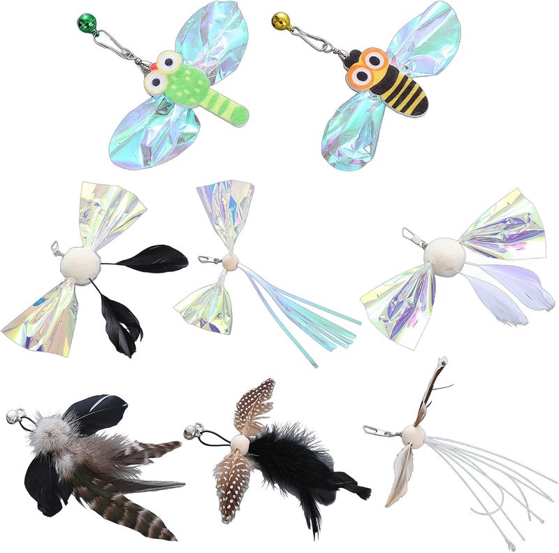 Peiiwdc Cats Wand Attachments Train Ability with Array of Stimulating Toy Wonderful for Indoor and Outdoor Play Refill Feather Refill - Image 1