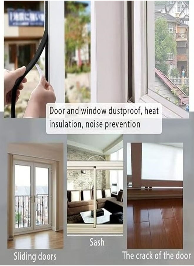 4 Rolls Self Adhesive Window Soundproof Sealing Strip, Gap Dust-Proof, Windproof and Noise Proof Sealing Tape Use for Window, Door, Draught, Excluder, Air Conditioner 1 M