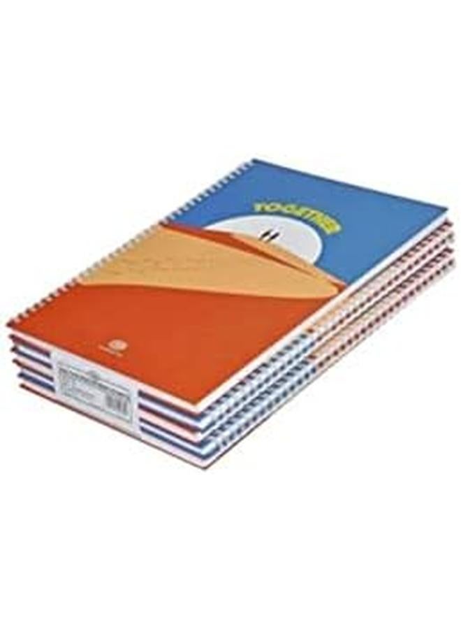 FIS Fsnbsa41906 Spiral Hard Cover Single Line 100 Sheets Notebook 5 Pieces A4 Size - Image 3