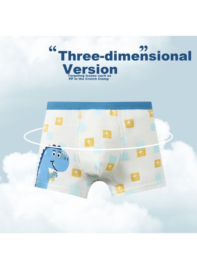 Fentengcare 7a Antibacterial 100% Cotton Crotch 4-pack Children's Underwear For Big Kids Soft Boxer Briefs For Boys Yr - Image 3