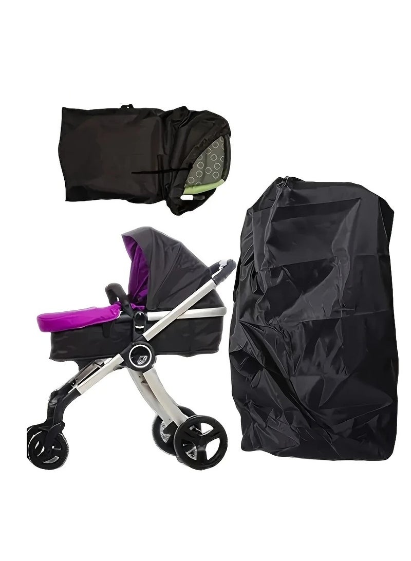 حماية مضادة للماء لأكياس نقل عربة الأطفال وعربات الأطفال وحقائب السفر وأكياس التخزين غطاء (أسود) - Image 4