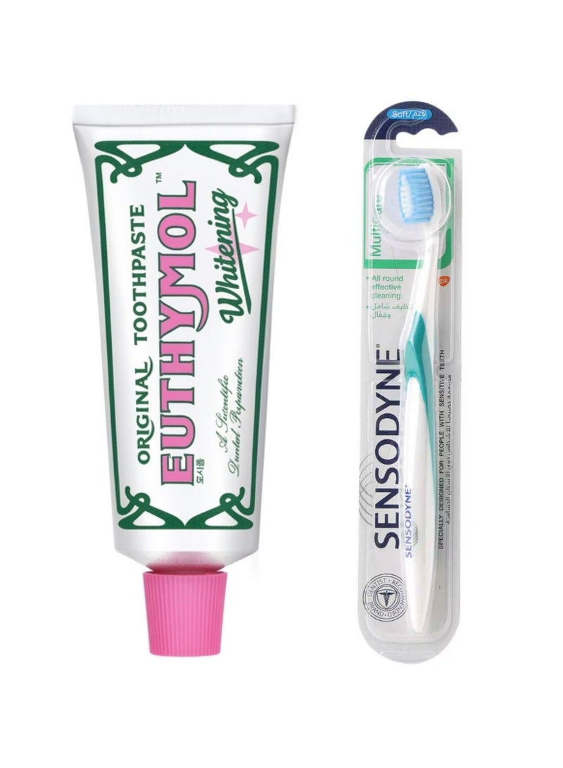 Euthymol Original Toothpaste Whitening 75ml + Toothbrush - Image 1