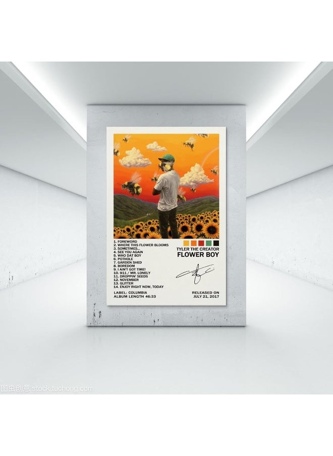 Home Trove - EASSL Tyler Poster The Creator Flower Boy Album Cover Posters Poster Canvas Wall Art Posters Bedroom Painting 12x18inch(30x45cm) - Image 1