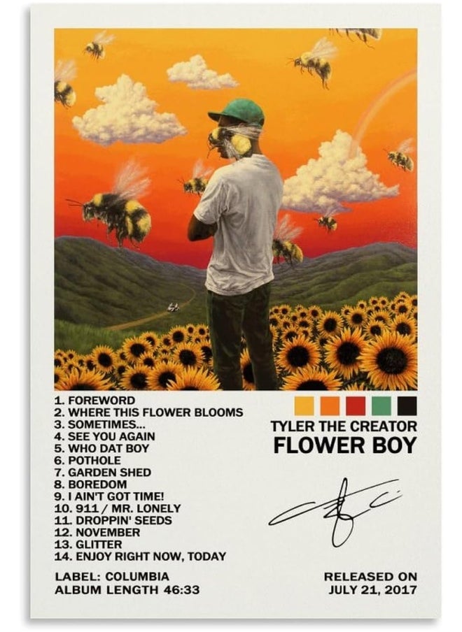 Home Trove - EASSL Tyler Poster The Creator Flower Boy Album Cover Posters Poster Canvas Wall Art Posters Bedroom Painting 12x18inch(30x45cm) - Image 1