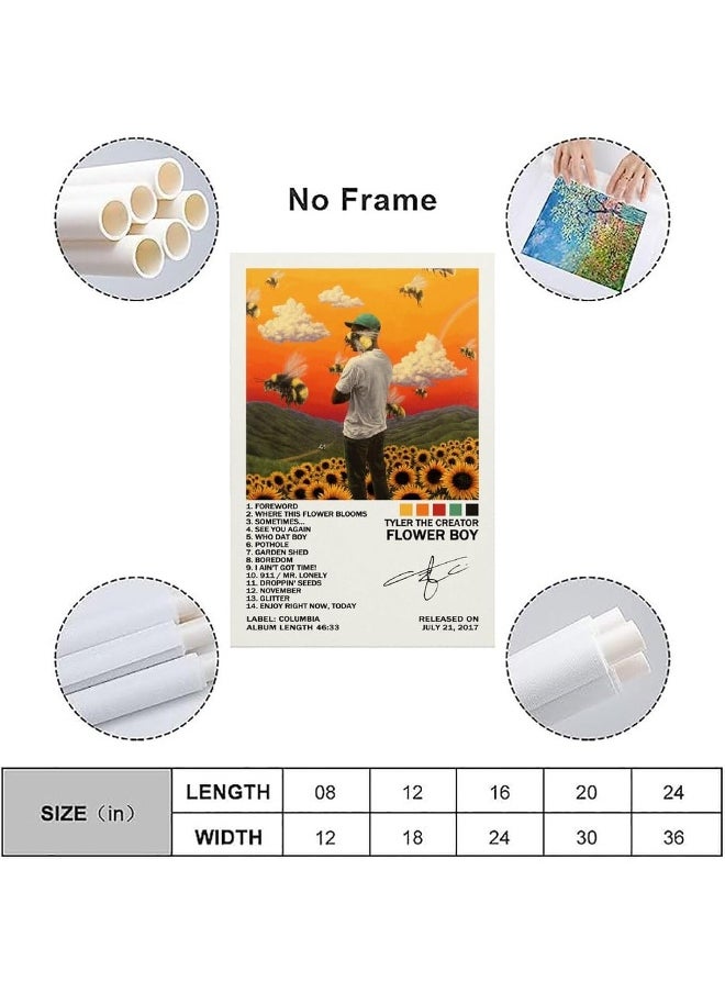 Home Trove - EASSL Tyler Poster The Creator Flower Boy Album Cover Posters Poster Canvas Wall Art Posters Bedroom Painting 12x18inch(30x45cm) - Image 1