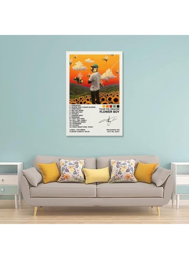Home Trove - EASSL Tyler Poster The Creator Flower Boy Album Cover Posters Poster Canvas Wall Art Posters Bedroom Painting 12x18inch(30x45cm) - Image 1