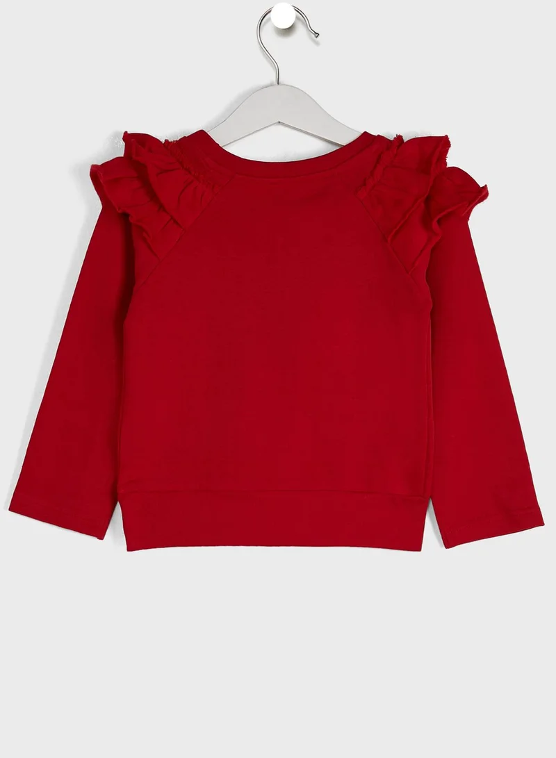 Nautinati Badge Ruffle Shoulder Sweatshirt