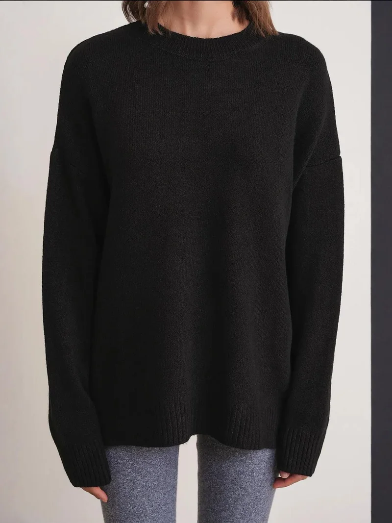 MixRay Black Mixray Oversized Knitwear Sweater for Women | Best Price UAE