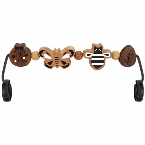 iGRATENS Baby Bjorn Bouncer Toy Bar Toy Bar for Baby Bouncer Soft Bliss Easy to Attach and Remove 360Rotating Natural Wooden Toys Exciting Design for Curious Babies Insects Paradise - Image 1