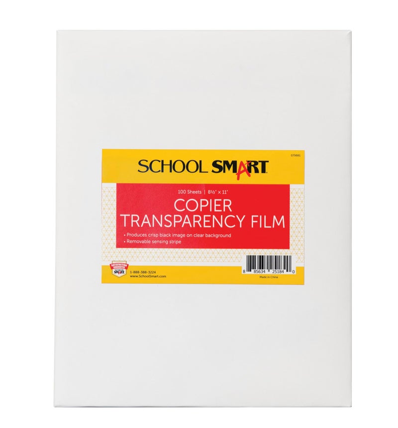 School Smart Copier Transparency Film, 8-1/2 x 11 Inches, Pack of 100 - Image 1