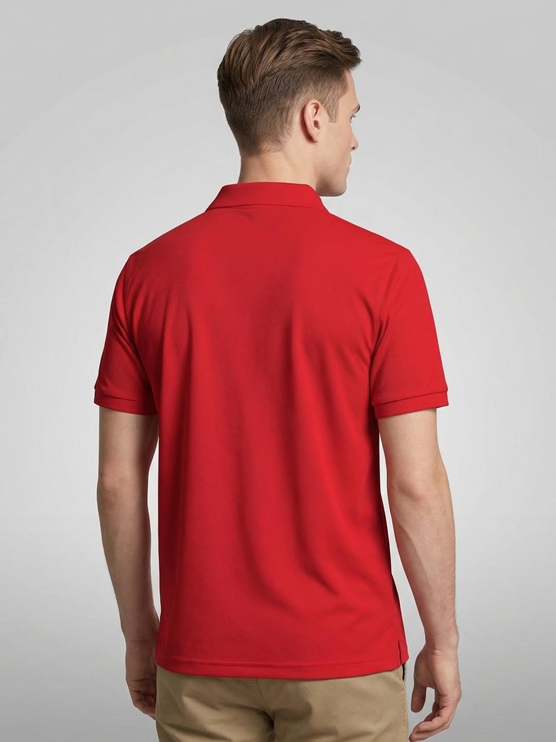 Nobero Men Cotton Solid Regular Fit Polo Shirt (1M-Twpo-R0002-Bl_Poppy Red,Medium) - Image 2
