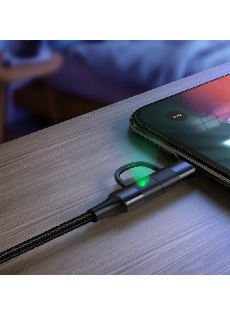 Mcdodo - Cable Atom Series 2 in 1 Type-C to Lightning+Type-C 1.2m with LED - Image 1