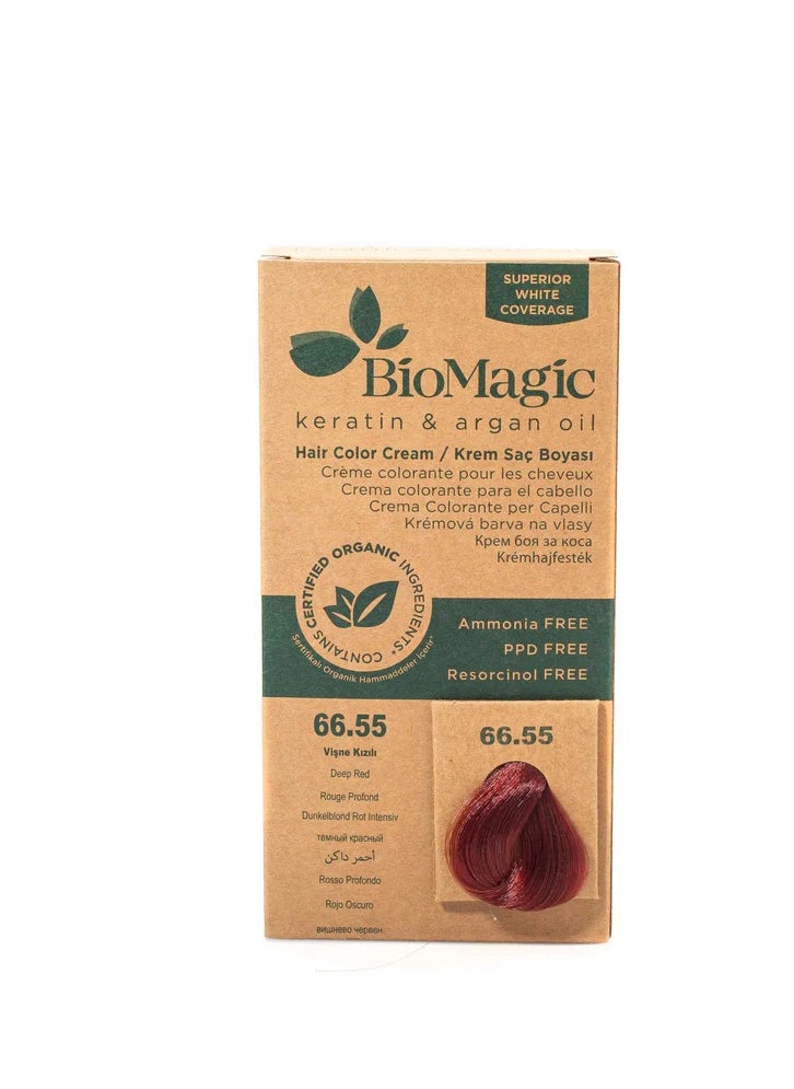 BIOMAGIC Keratin and Argan Oil Hair Color Cream Deep Red 66.55 