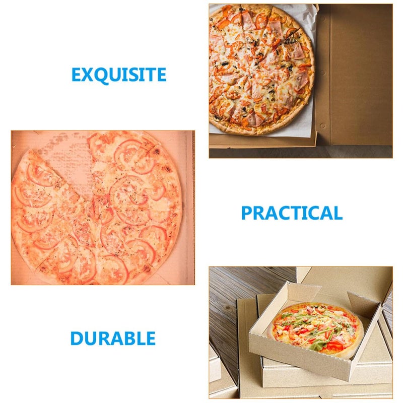 9 Inch Kraft Corrugated Pizza Boxes 15 Pack Grease Resistant Takeout Containers For Food Storage - Image 4