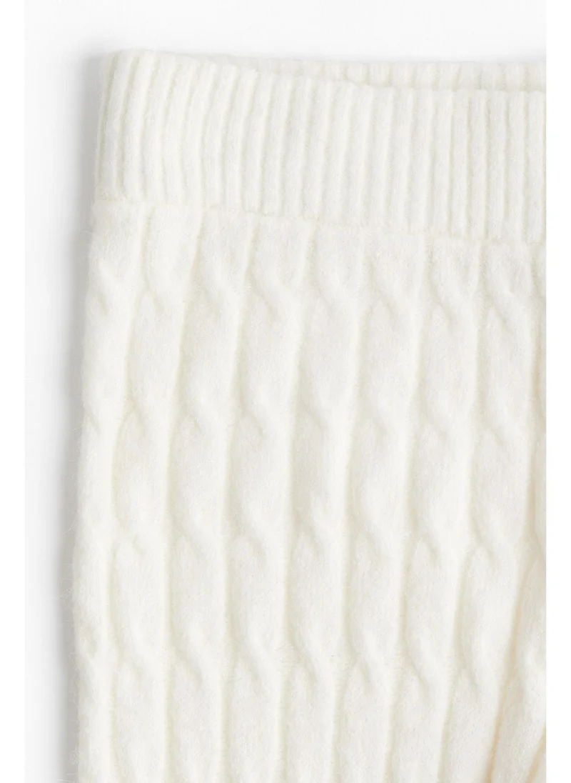 H&M ivory white Cable-knit trousers for Women | Best Price UAE