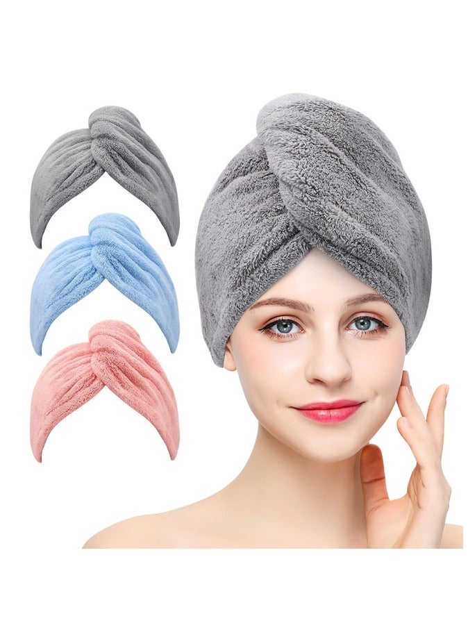 3 Packs Hair Towel for Wet Hair，Drying Hair Wrap for Women - Image 1