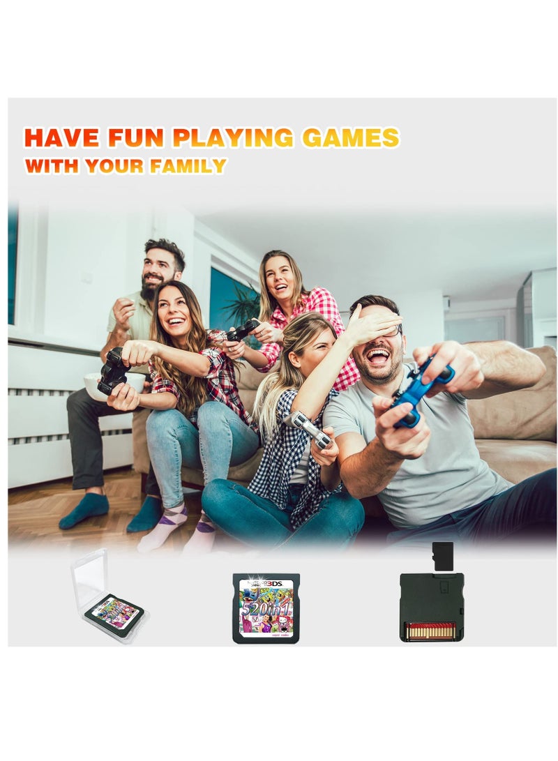 520 in-1 Game Card, Super Combo Game Cartridge, Game Card Containing 520 Classic Nostalgic Games, Game Pack Card Super Combo, Suitable for Most DS / 2DS / 3DS Console of Game Consoles