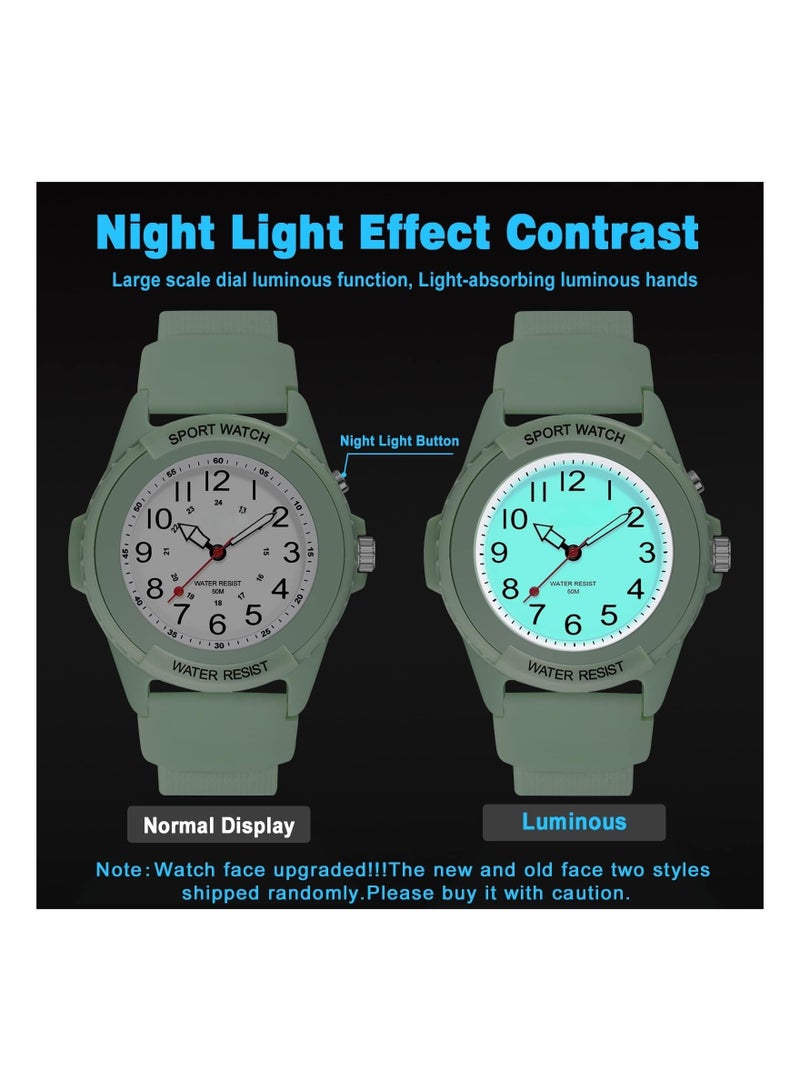 KASTWAVE Kids Analog Watch for Boys Girls, Waterproof Time Teaching Watch with Night Light, Easy to Read and Learning Time for Children 6-18 - Image 2