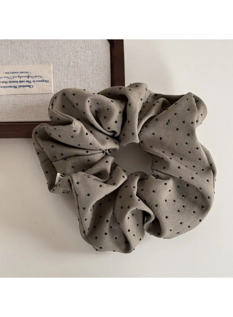 Goolsky 3pcs Fabric ArtSolid Color Rhinestone Inlay Women's Large Intestine Hair Circle Gentle and Versatile Hair Rope Hair Accessories - Image 5