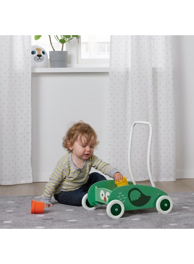 IKEA (IKEA) عربة المشي للأطفال UPPSTÅ – أخضر خشبي – مقبض وعجلات قابلة للتعديل – تدعم خطوات الطفل الأولى – أصلي من إيكيا - Image 1