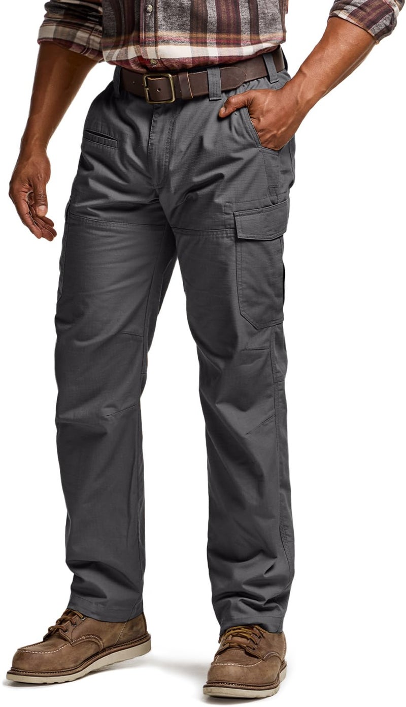 CQR Men's Winter Tactical Cargo Pants, Thermal Fleece Lined Outdoor Snow Ski Hiking Work, Ouray Charcoal, 30W x 30L - Image 1
