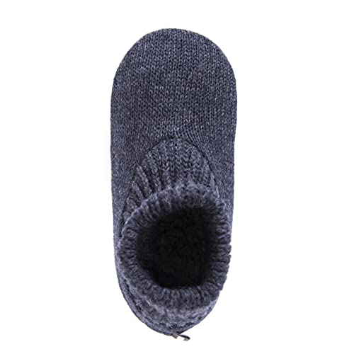 MUK LUKS Men's Morty Ragg Wool Slipper Sock, Navy, Large - Image 2