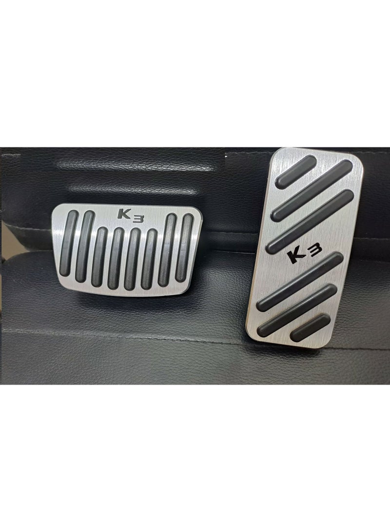 Anti-slip accelerator and brake pedal covers for cars, 2 pieces, stainless steel car pedal accessories, no drilling required, for Kia Grand Cerato (new shape) - Image 2