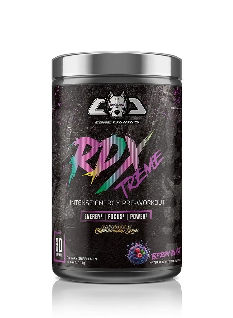 كور تشامبس Core Champs RDX XTREME - مشروب ما قبل التمرين المثالي بنكهة التوت، 30 حصة